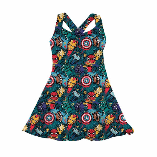 Heroes Dress with Attached Shorts - Adult/Child. Ready to Ship
