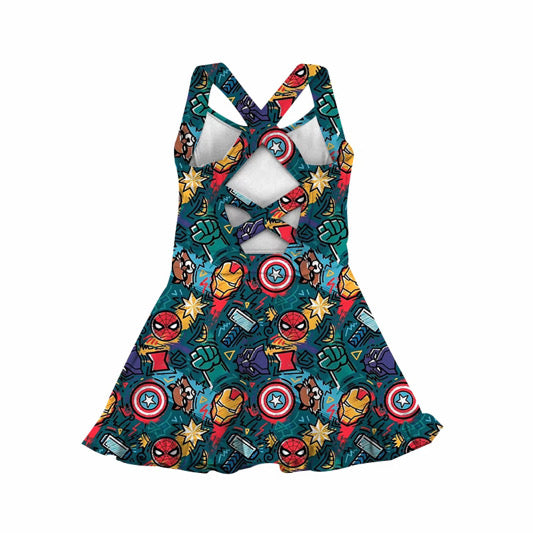 Heroes Dress with Attached Shorts - Adult/Child. Ready to Ship