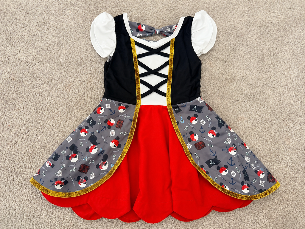 Pirates Dress with Detached Shorts, Adult/Child- RTS