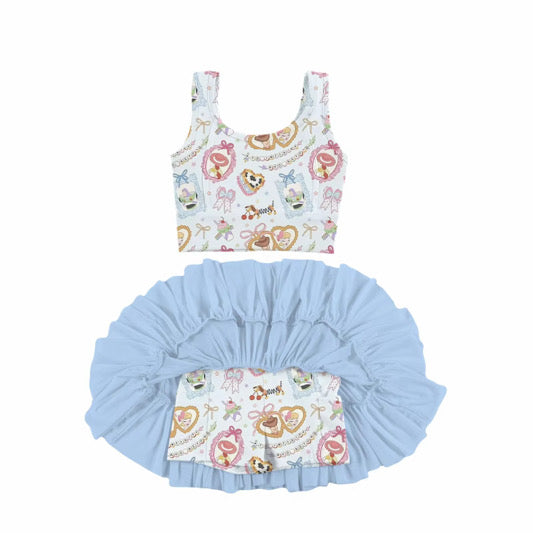 Toys in Blue Two Piece- Adult/Child. Ready to Ship