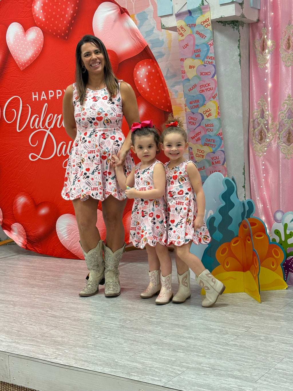 Howdy Hearts with attached Shorts - Adult/Child