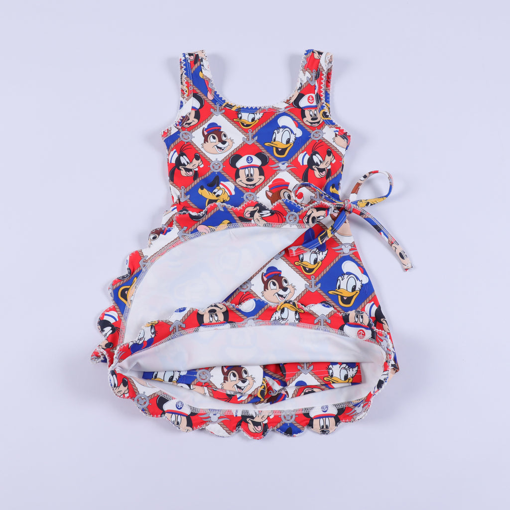 Nautical Friends Dress with Attached Shorts - Adult/Child. Ready to Ship