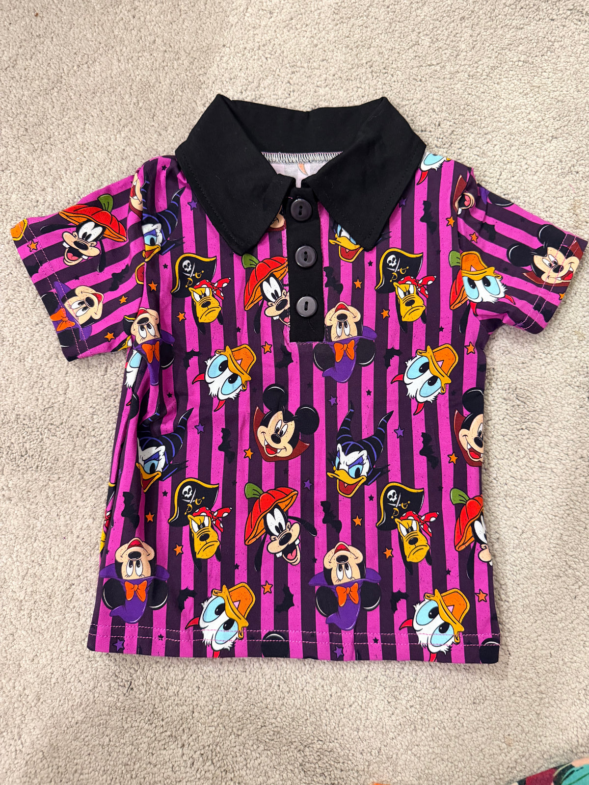 Halloween Stripes Polo Shirt- Adult/Child- Ready to Ship