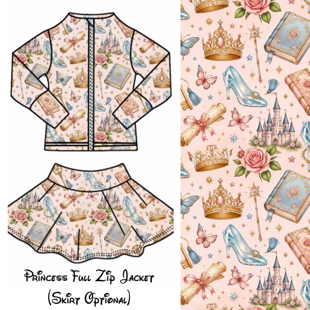 Princess Full Zip Jacket- Adult/Child- PreOrder