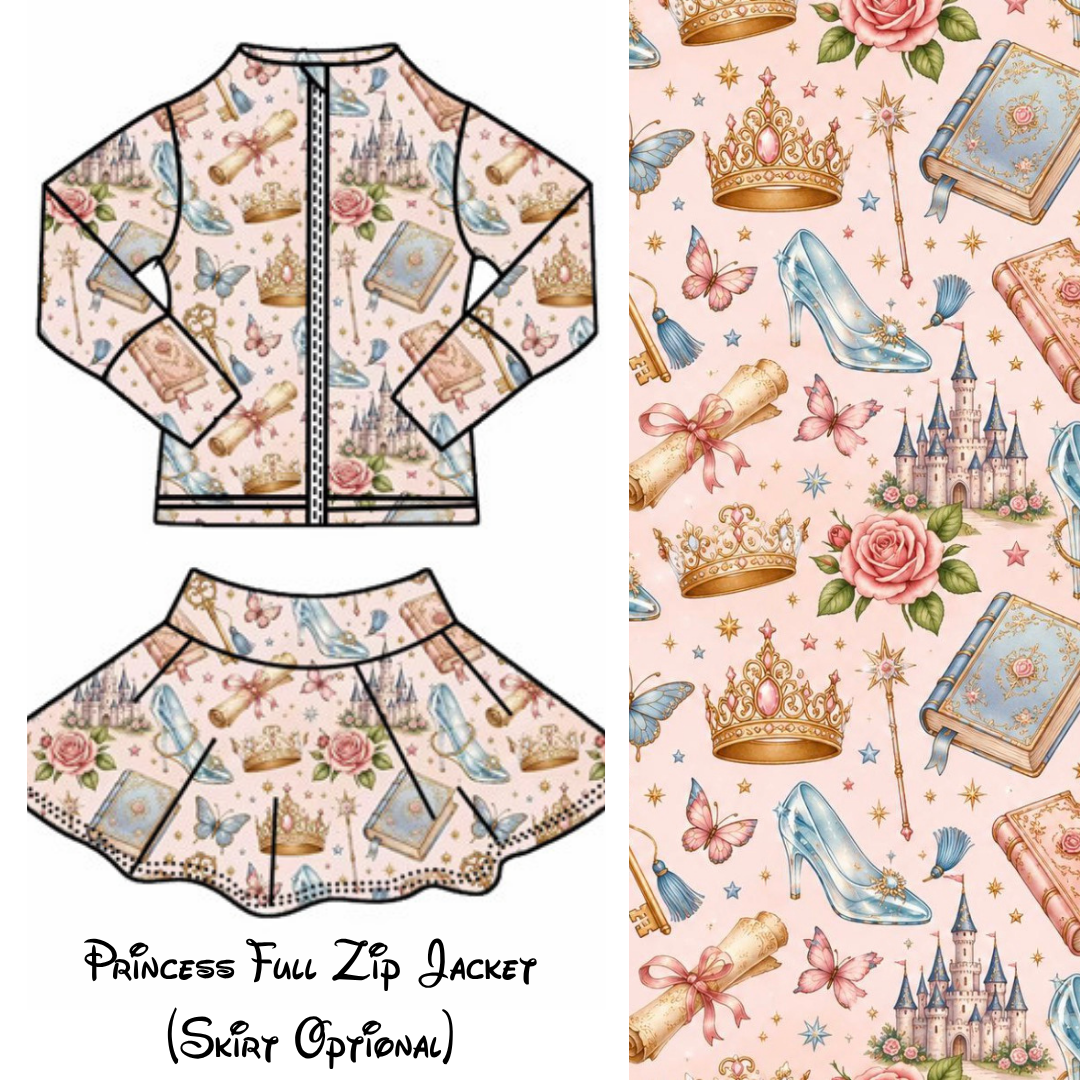 Princess Full Zip Jacket- Adult/Child- PreOrder