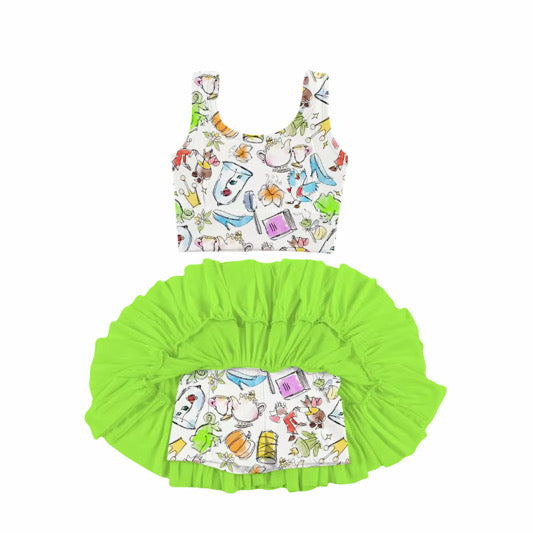 Watercolor Friends Two Piece with attached Shorts - Adult/Child