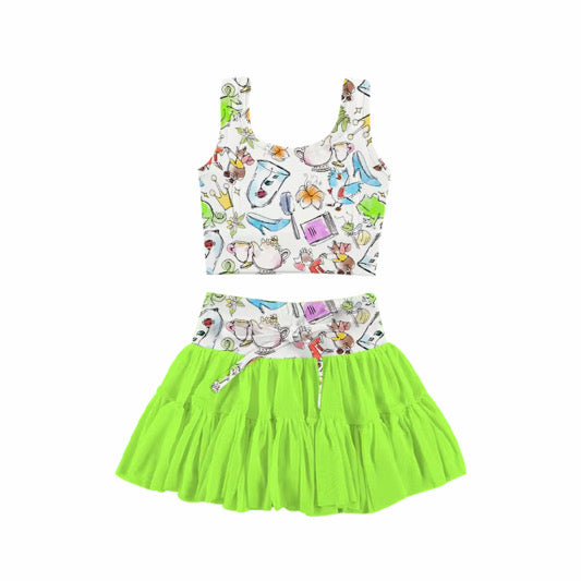 Watercolor Friends Two Piece with attached Shorts - Adult/Child