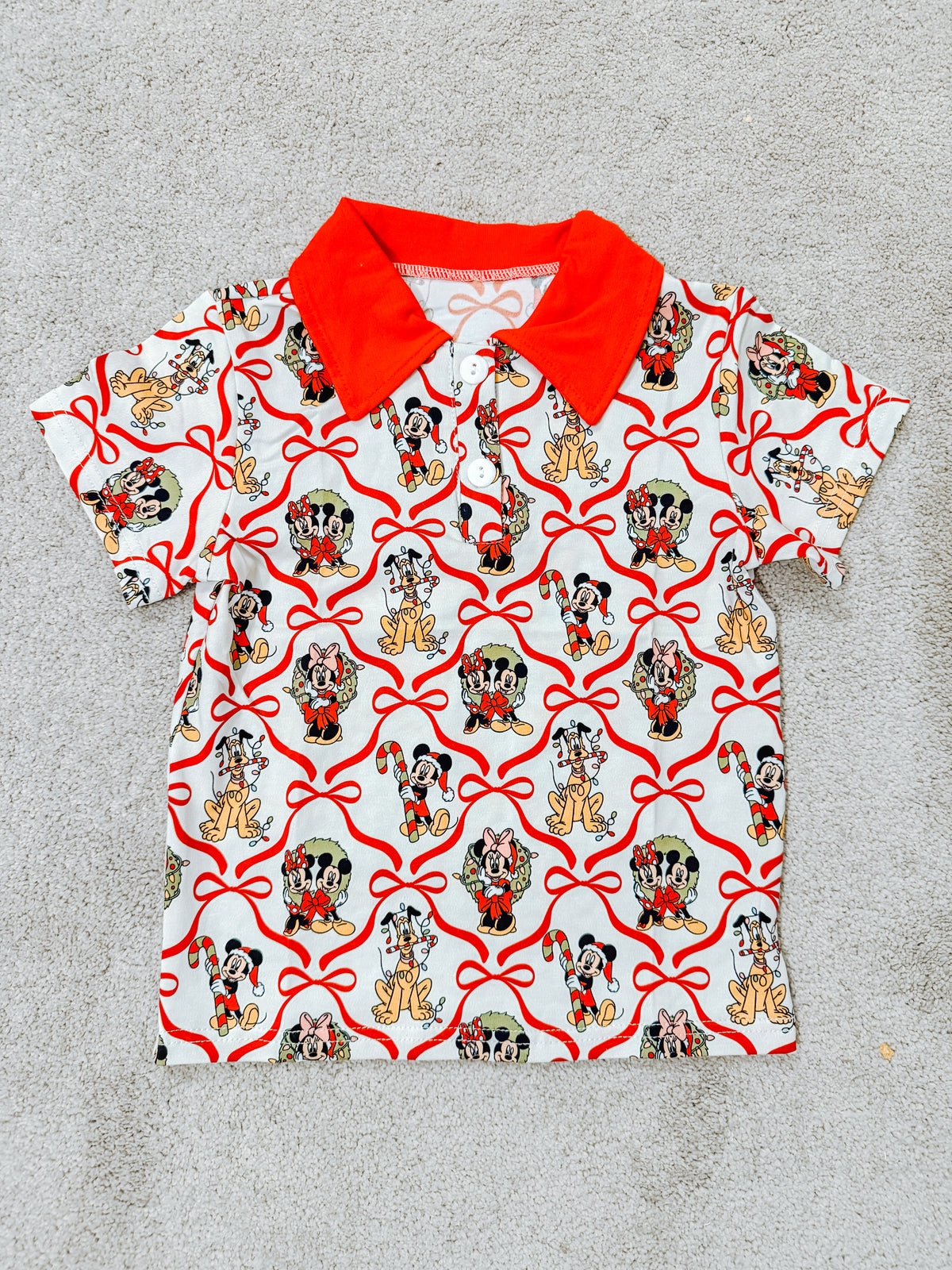 Holiday Bows Polo Shirt- Adult/Child- Ready to Ship