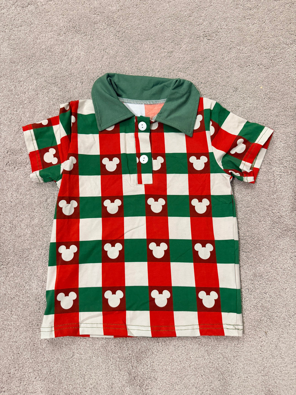 Holiday Plaid Polo Shirt- Adult/Child- Ready to Ship
