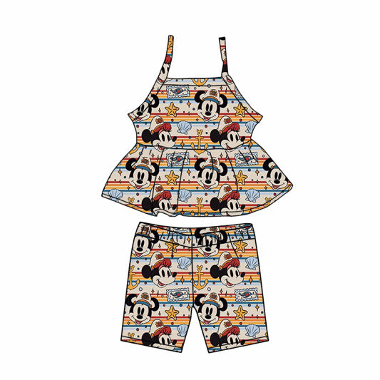 Retro Cruise Two Piece Shorts & Peplum top- Adult/Child. Ready to Ship.